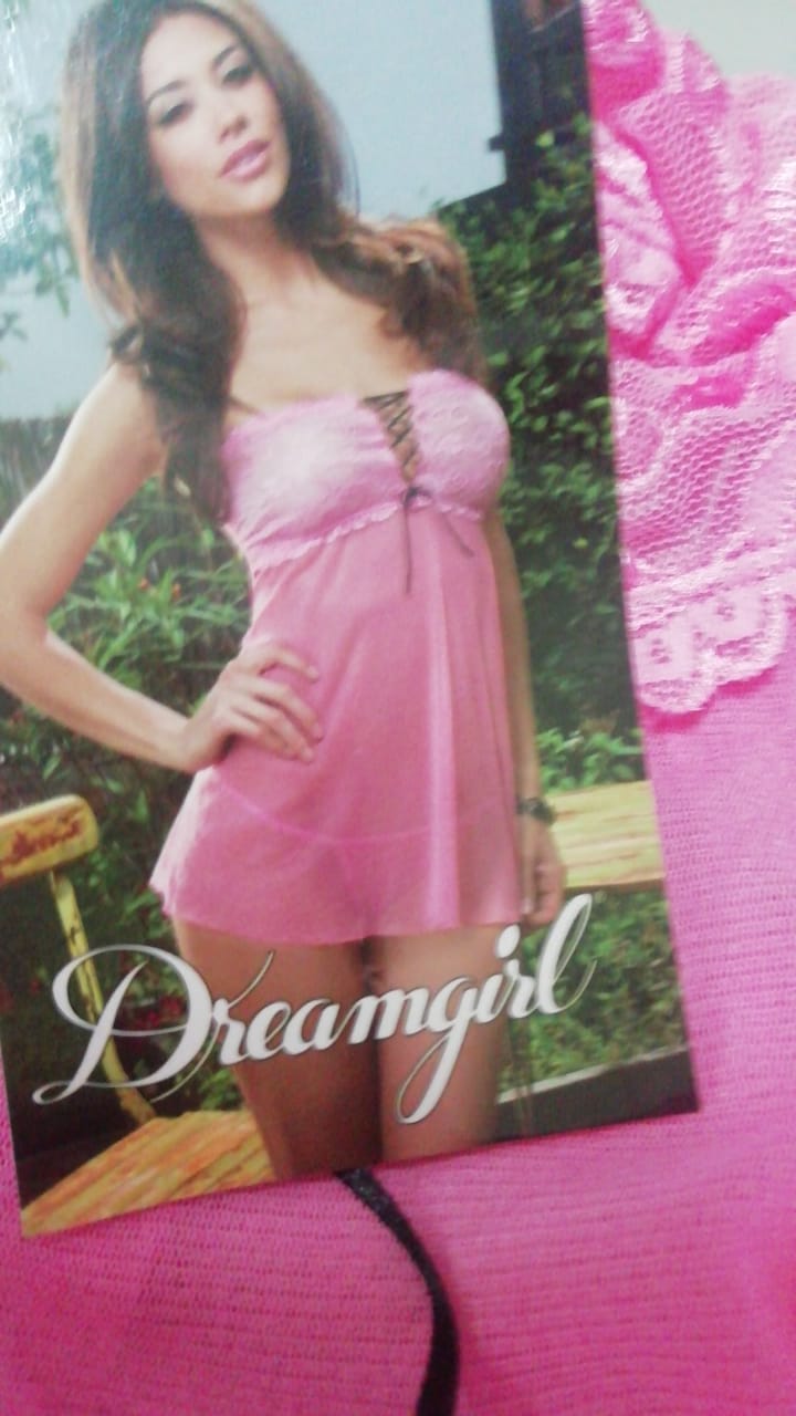 Cod:412 Baby Doll Rosado con Tanga
